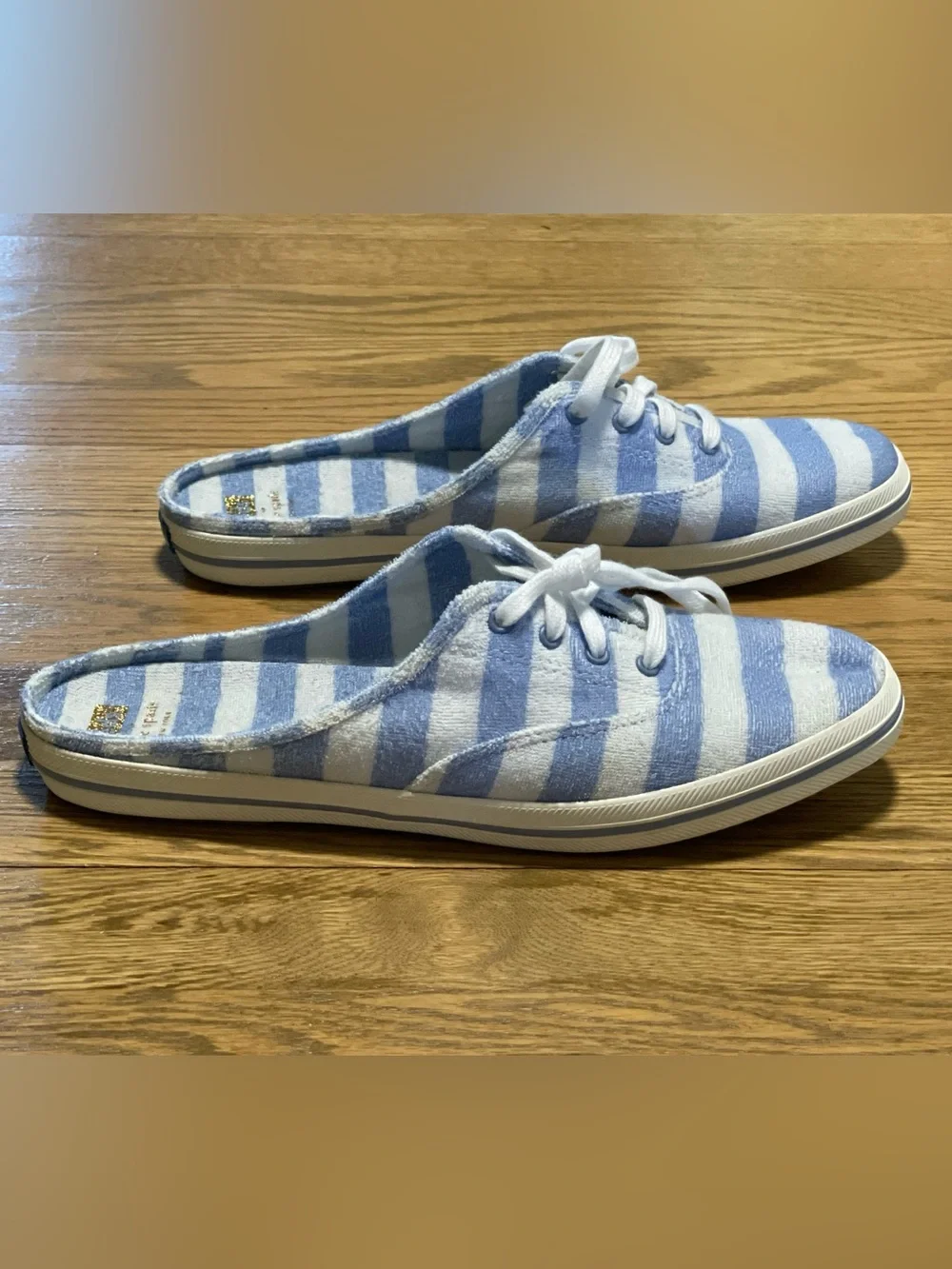 NWOT - Keds x Kate Spade Moxie Mule Terry Cloth Blue Striped Slip On Sneakers